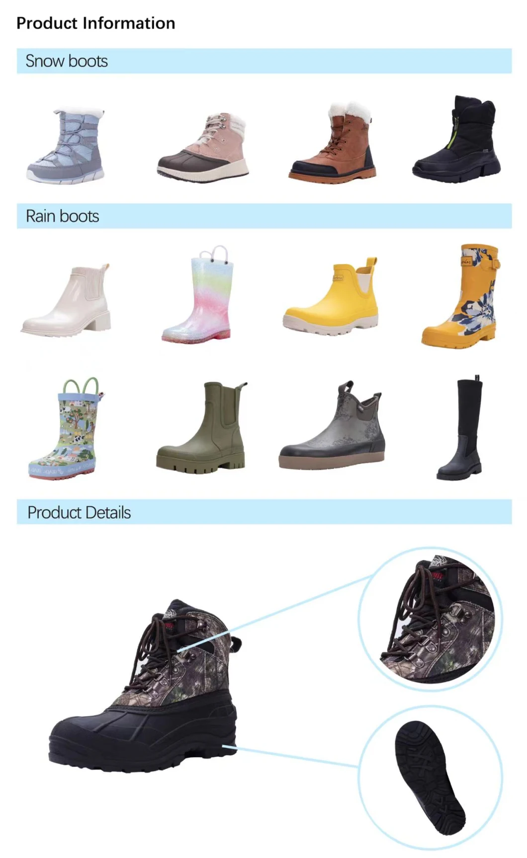 High-Heeled &amp; High-Quality Fashion Rain Boot