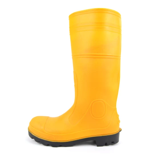 PVC Men Steel Toe Cap Rain Boots for Working Safety