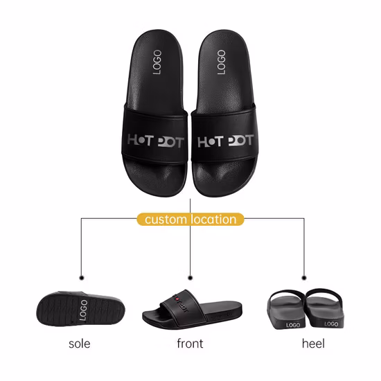 OEM Custom Black Slides Footwear Sandal PVC Slippers
